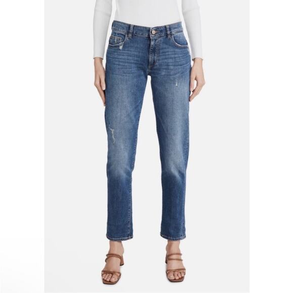 NWT New DL1961 Riley Straight Boyfriend Jean in Adams Wash Size 32 - Picture 2 of 10